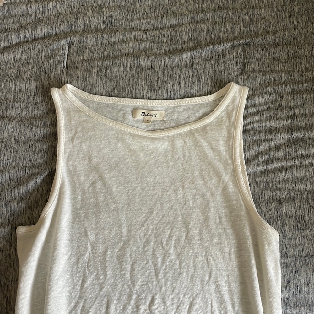 Madewell linen blend tank in white